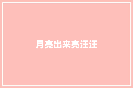 月亮出来亮汪汪