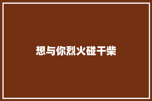 想与你烈火碰干柴