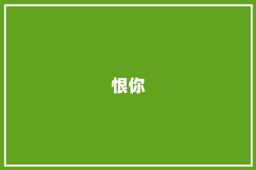 恨你
