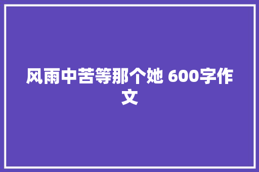风雨中苦等那个她 600字作文 求职信
