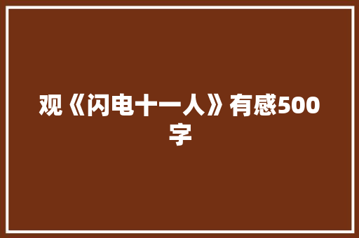 观《闪电十一人》有感500字