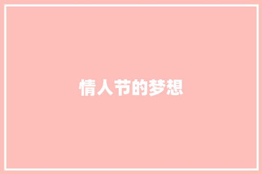 情人节的梦想 商务演讲