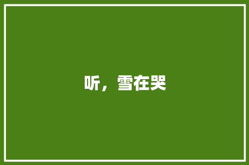 听，雪在哭