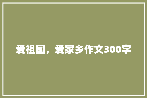 爱祖国，爱家乡作文300字