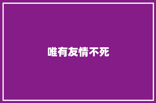 唯有友情不死 励志演讲