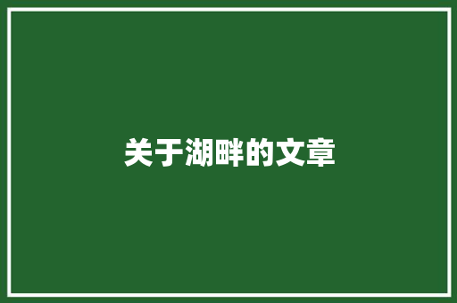 关于湖畔的文章 简历模板