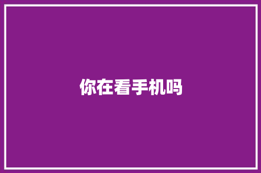 你在看手机吗