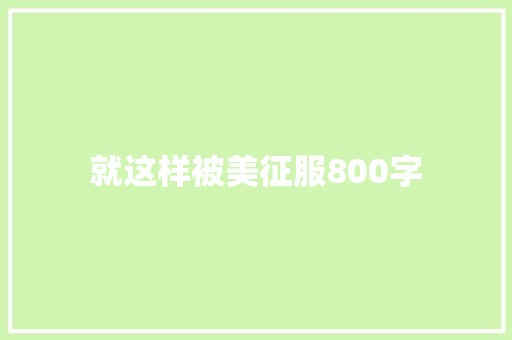 就这样被美征服800字