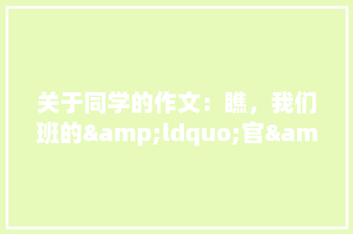 关于同学的作文：瞧，我们班的&ldquo;官&rdquo;儿 《写人作文》 工作总结