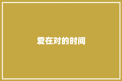 爱在对的时间
