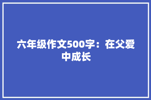 六年级作文500字：在父爱中成长