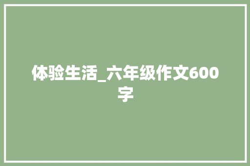 体验生活_六年级作文600字 工作报告