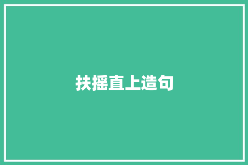 扶摇直上造句