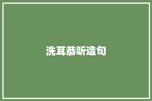 洗耳恭听造句