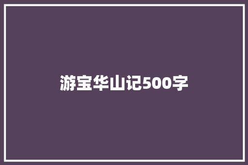 游宝华山记500字 工作总结