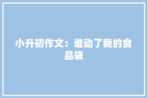 小升初作文：谁动了我的食品袋