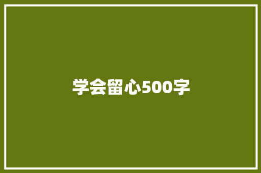 学会留心500字