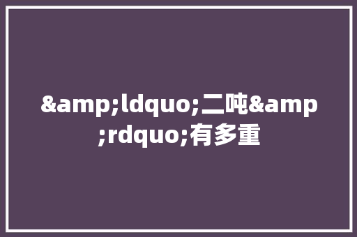 &ldquo;二吨&rdquo;有多重