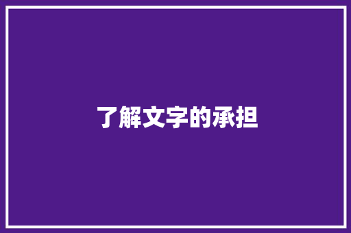 了解文字的承担