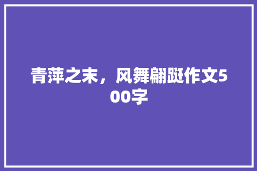青萍之末，风舞翩跹作文500字