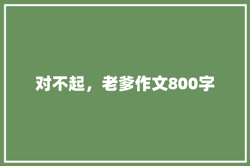 对不起，老爹作文800字