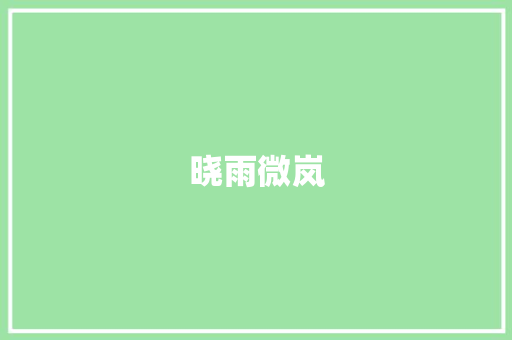 晓雨微岚