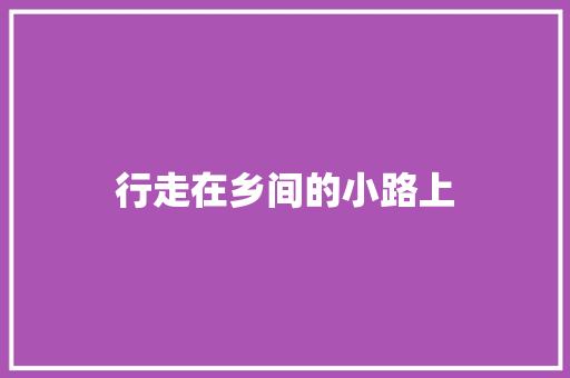 行走在乡间的小路上