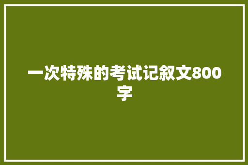 一次特殊的考试记叙文800字