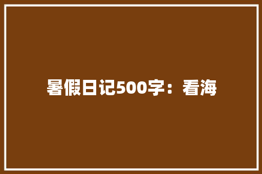 暑假日记500字：看海
