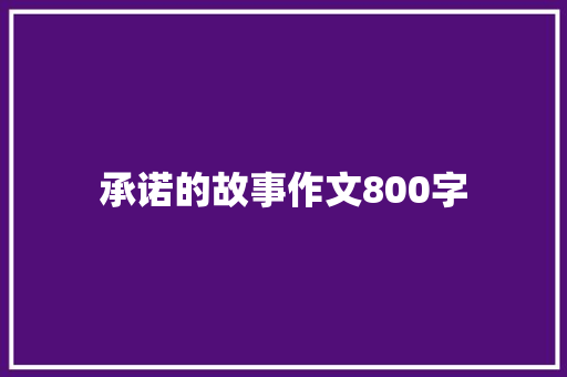 承诺的故事作文800字