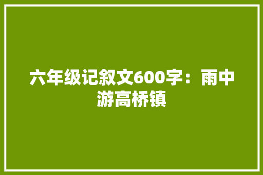 六年级记叙文600字：雨中游高桥镇