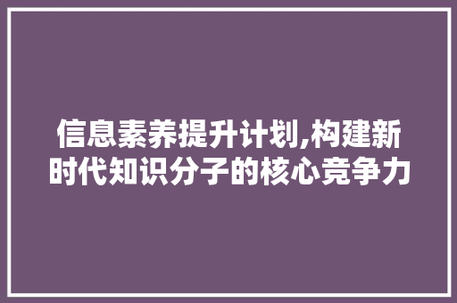 信息素养提升计划,构建新时代知识分子的核心竞争力