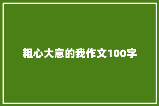 粗心大意的我作文100字