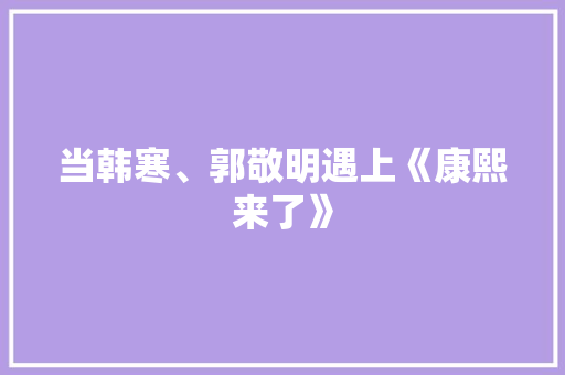 当韩寒、郭敬明遇上《康熙来了》 职场范文