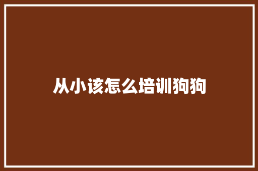 从小该怎么培训狗狗