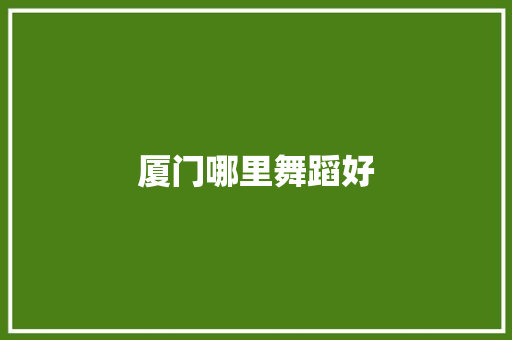 厦门哪里舞蹈好