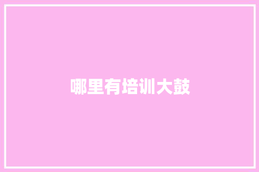 哪里有培训大鼓