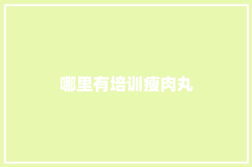 哪里有培训瘦肉丸