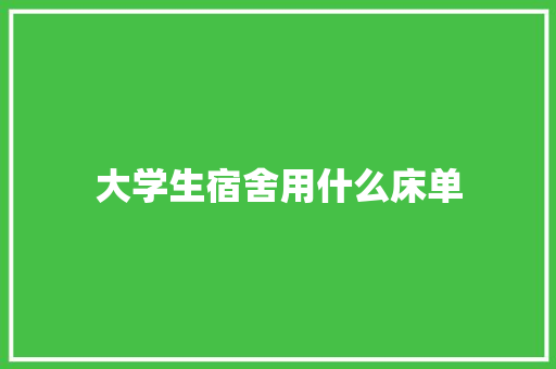 大学生宿舍用什么床单