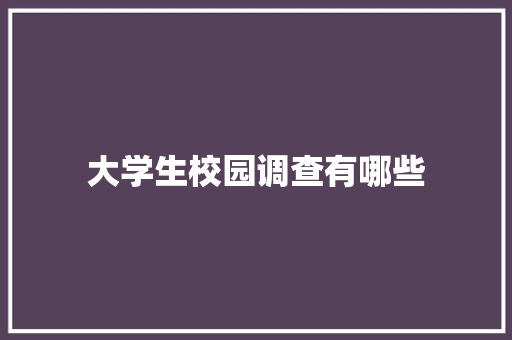 大学生校园调查有哪些