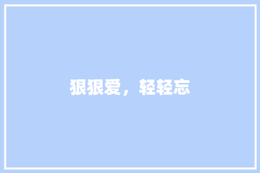 狠狠爱，轻轻忘 简历模板