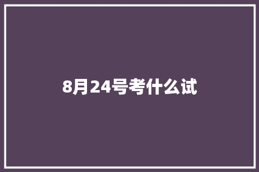 8月24号考什么试