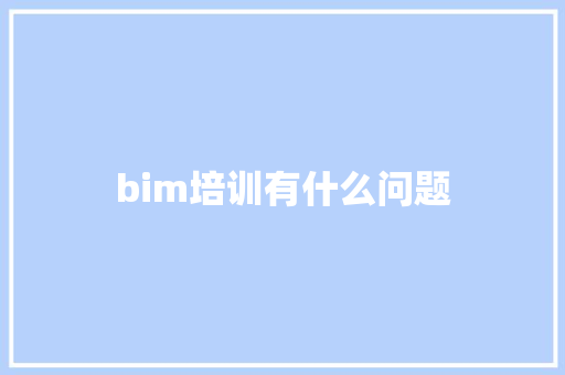 bim培训有什么问题