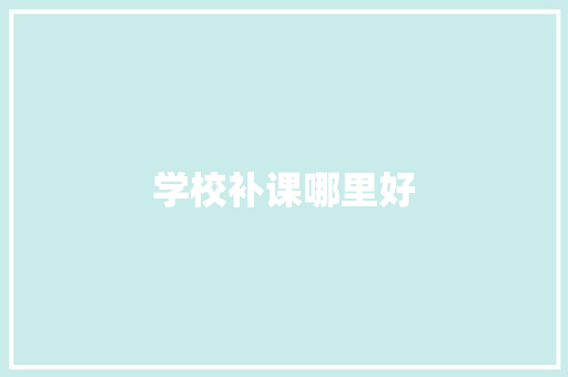 学校补课哪里好