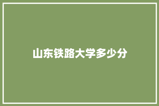 山东铁路大学多少分
