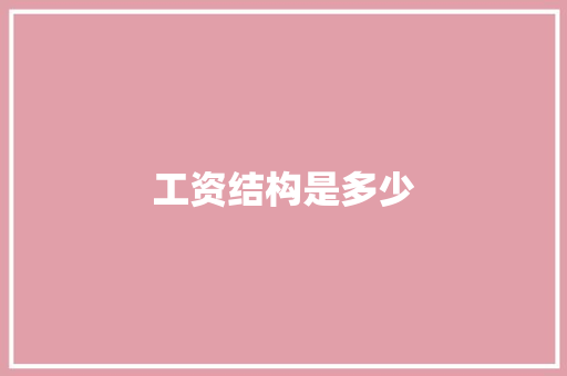 工资结构是多少
