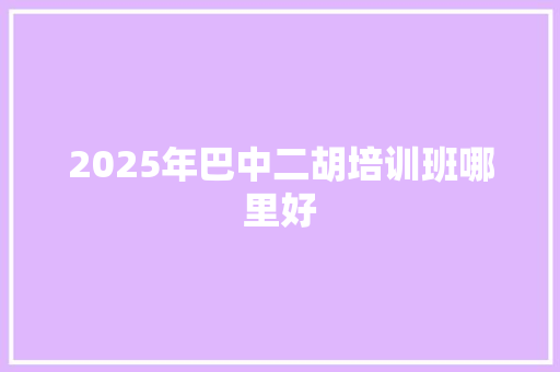 2025年巴中二胡培训班哪里好