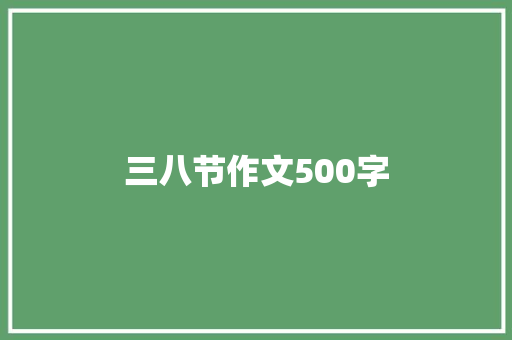 三八节作文500字