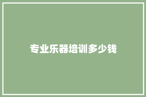 专业乐器培训多少钱