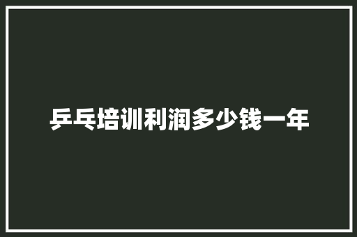 乒乓培训利润多少钱一年